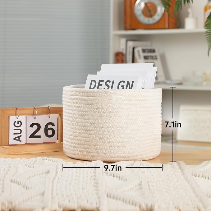 Small Basket for Organizing | Cube Shelf Closet Storage Baskets | 9.7×9.7×7.1” - Image 3