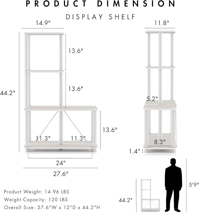 Homes: Inside + Out Apexa Modern 4-Cube Ladder Shelving Units, Collectibles - Image 3