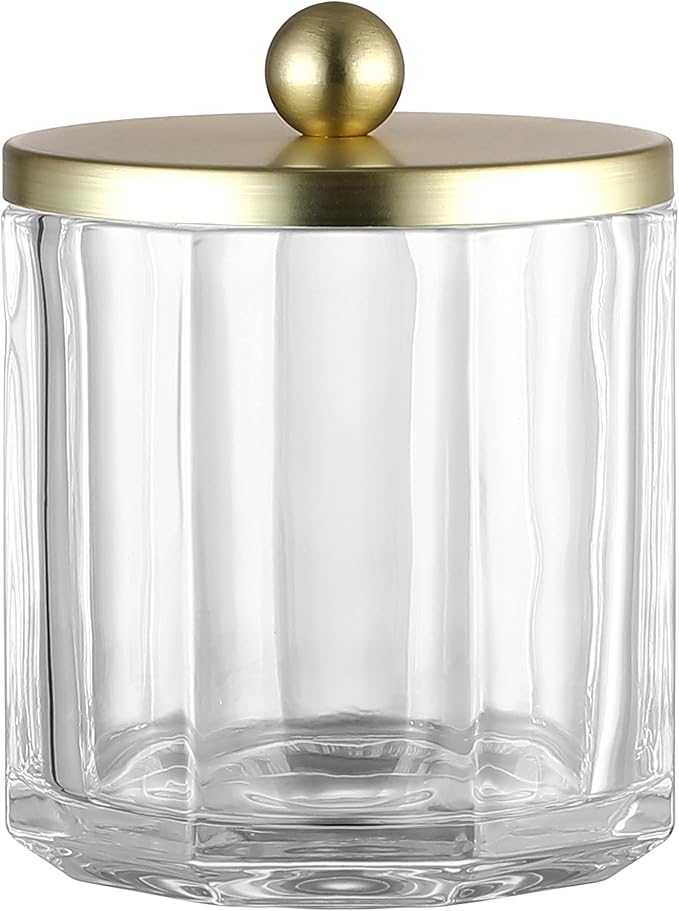 Clear Transparent Apothecary Octagional Shaped Glass Canister Jar by IndecorHome
