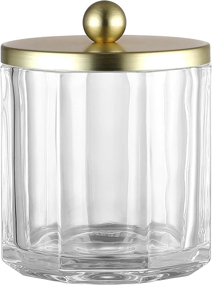 Clear Transparent Apothecary Octagional Shaped Glass Canister Jar by IndecorHome