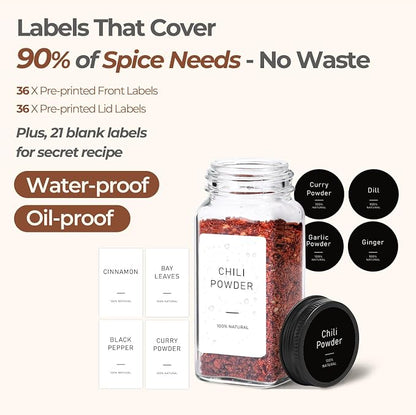 ComSaf 15Pcs 4oz Glass Spice Jars - Image 2