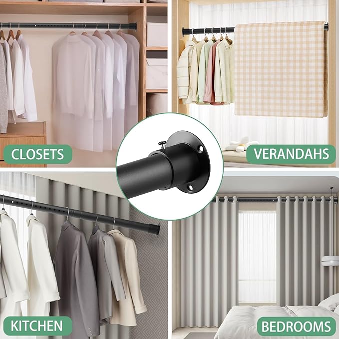 Closet Rods for Hanging Clothes, 1.3 Inch Diameter Heavy Duty Closet Rod 17-87 - Image 6