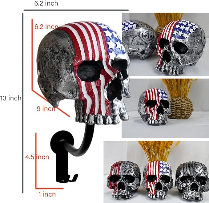 Motorcycle Accessories Helmet Holder Wall Mount, Colour Skull Motorcycle Helmet - Image 2