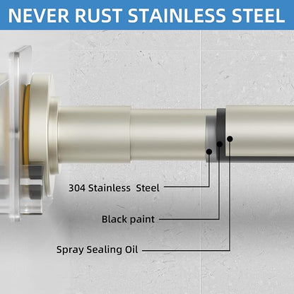 CorkLatta Nickel Adjustable Shower Curtain Rod 32 to 80 inch - Image 7