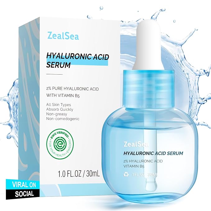 ZealSea Hyaluronic Acid Serum for Face, Hydrating Microneedling Serum, EWG by ZealSea