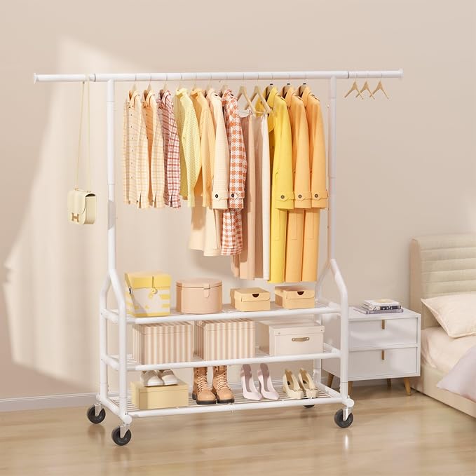 EAGMAK Heavy Duty Clothes Rack Load 688 LBS, Rolling Clothing Rack - Image 7