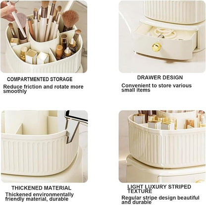 Makeup Organizer for Vanity, 360°Rotating Makeup Brush Storage Case - Image 4