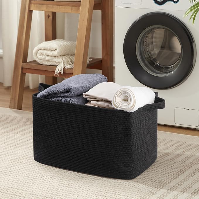95L Extra Large Blanket Basket, Rectangle Nursery Blanket Storage - Image 6