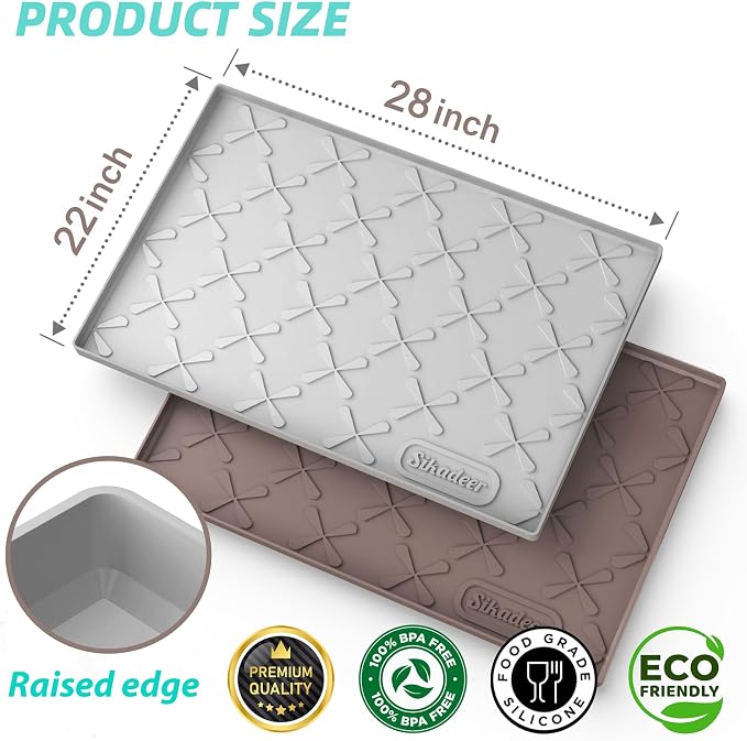 SIKADEER Waterproof Under Sink Mat 28" x 22", Silicone Mat Kitchen Cabinet - Image 3