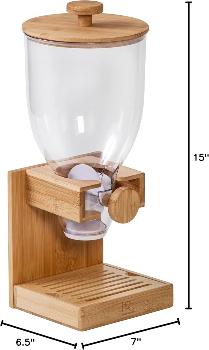 Honey Can Do Bamboo Cereal Dispenser, Natural KCH-09385 Natural, 17.5 oz - Image 8
