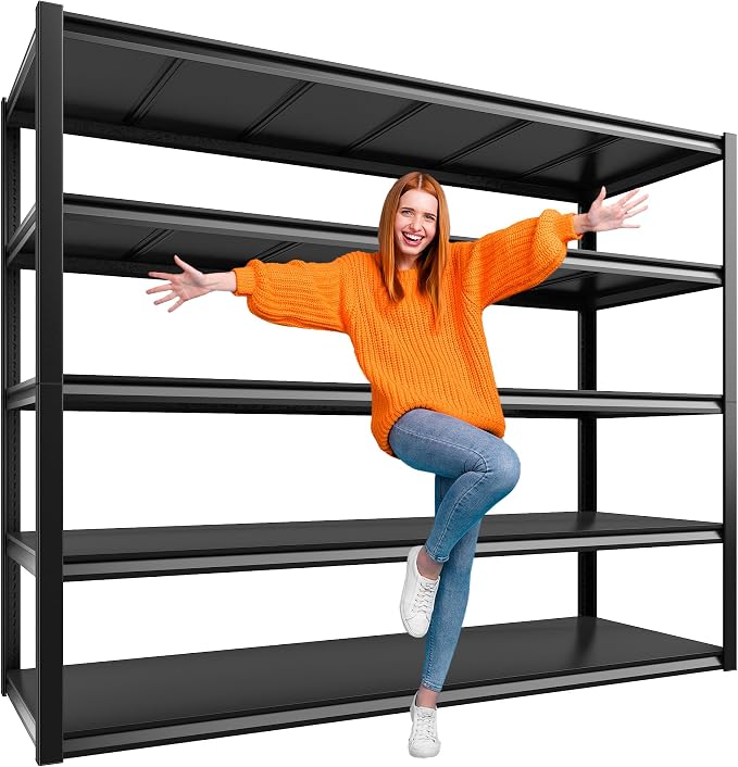 REIBII 48" W Garage Shelving 2500LBS Storage Shelves 5 Tier Heavy Duty Shelving by REIBII