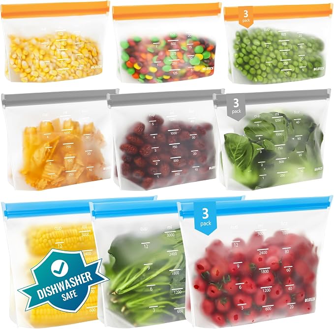 Dishwasher Safe Reusable Storage Bags Stand Up by IDEATECH