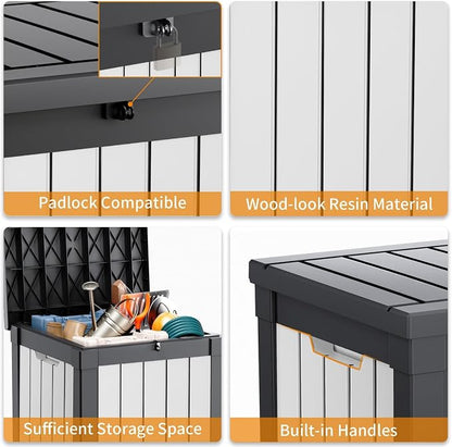 Vixzen 50 Gallon Deck Boxes Outdoor Waterproof, Resin Lockable Storage Box - Image 2
