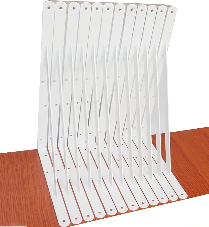 12 Pack L18 x H 12" White Heavy Duty Shelf Brackets by MHMYDZ