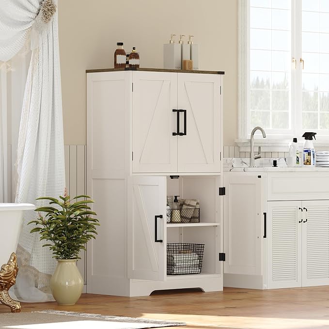 Treocho Farmhouse Bathroom Floor Cabinet - Image 8