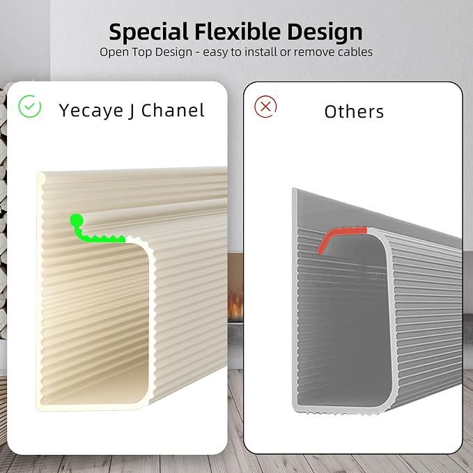 YECAYE 94.2 in Cable Management Under Desk, Easy Install Adhesive Mount Cord - Image 7