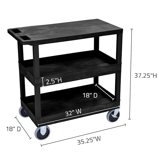 LUXOR EC211HD-B 32" x 18" Cart - Image 3
