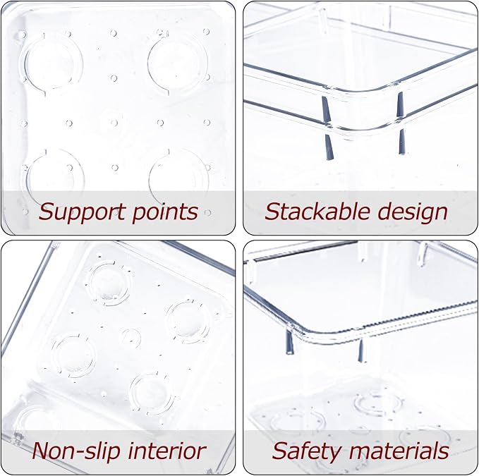 4 PCS Clear Plastic Drawer Organizer, Desk Drawer Divider Organizers and - Image 5