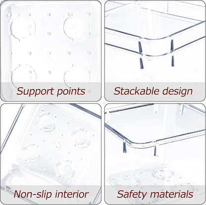 4 PCS Clear Plastic Drawer Organizer, Desk Drawer Divider Organizers and - Image 5