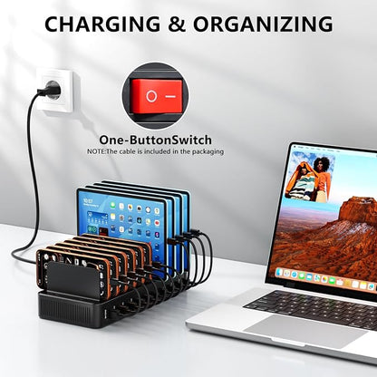 USB C Charging Station for Multiple Devices, 10-Port 100W Charging Dock - Image 6