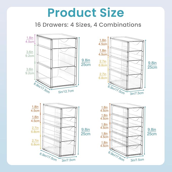 Vtopmart 4 Set Clear Desk Organizer, Pen Organizer - Image 2
