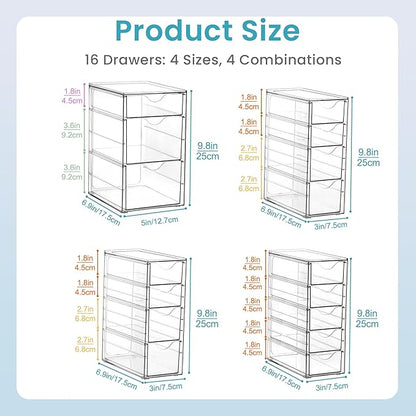 Vtopmart 4 Set Clear Desk Organizer, Pen Organizer - Image 2