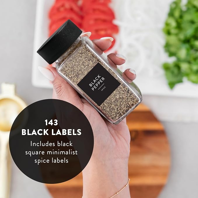 SAVVY & SORTED Glass Spice Jars - 4 Oz Spice Containers with 374 Minimalist - Image 5