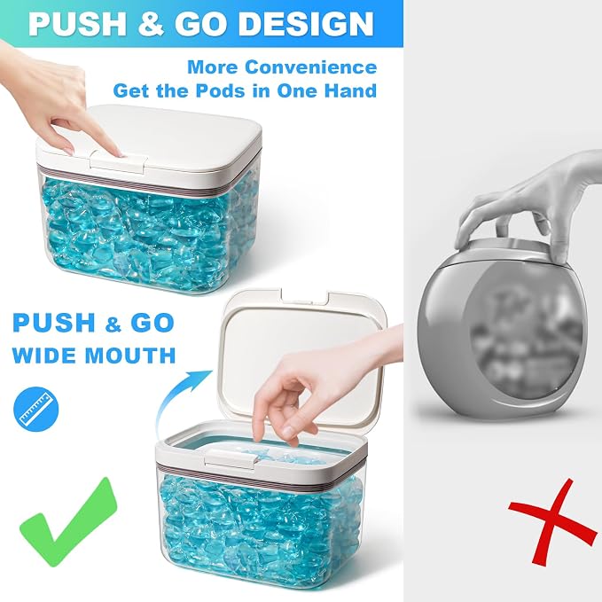 Dryer Sheet Holder and Laundry Pods Container, 2 Pack 2.96 qt. / 95 fl oz - Image 3
