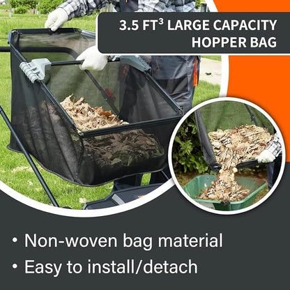 Hand Push Lawn Sweeper, 3.5 cu. ft. Large Mesh Collection Hopper Bag, 2 - Image 6