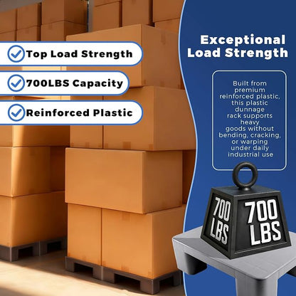 Plastic Dunnage Rack – Heavy-Duty Gray Block Pallet - Image 4
