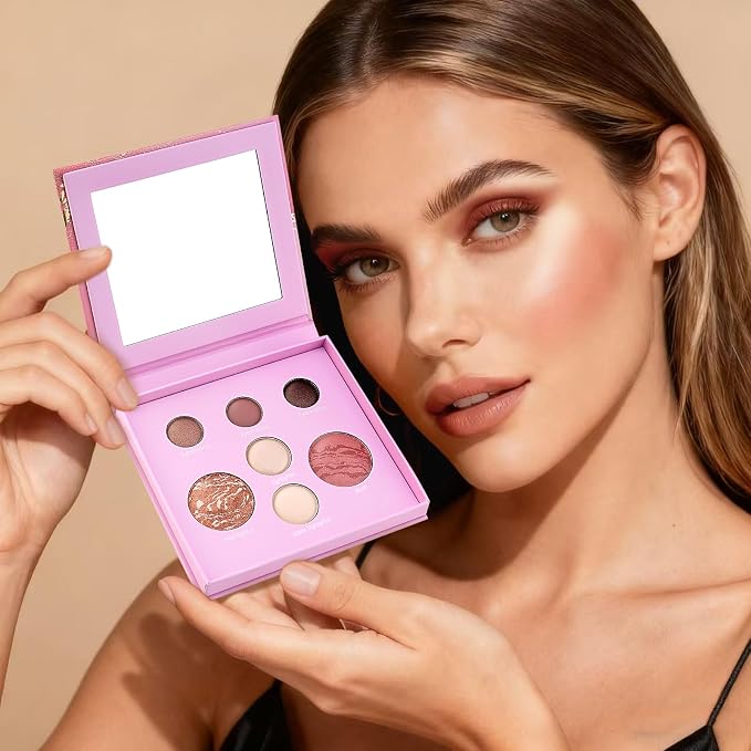 Color Nymph Face Makeup Palette, All-in-one Baked Palettes Travel-Friendly - Image 6