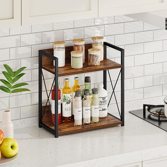 Giikin Kitchen Counter Shelf, Kitchen Countertop Organizer, 2 Tier Spice Rack - Image 4