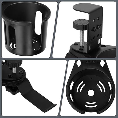 MYITYARD Desk Cup Holder Clamp, 2 in 1 Anti-Spill Clip On Table Cup Holder - Image 3