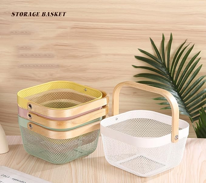 AJIODA Metal Mesh Wire Basket, Mini Steel Basket - Image 2