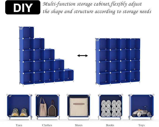 AWTATOS Cube Storage Organizer, Closet Organizers Storage Shelf, 16 Cube | DIY - Image 6