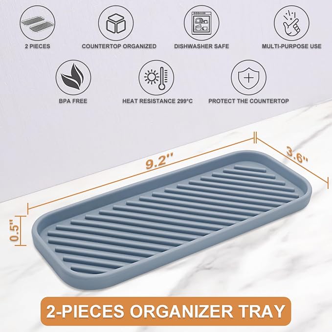 Silicone Organizer Tray, Soap and Sponge Holder - Image 2