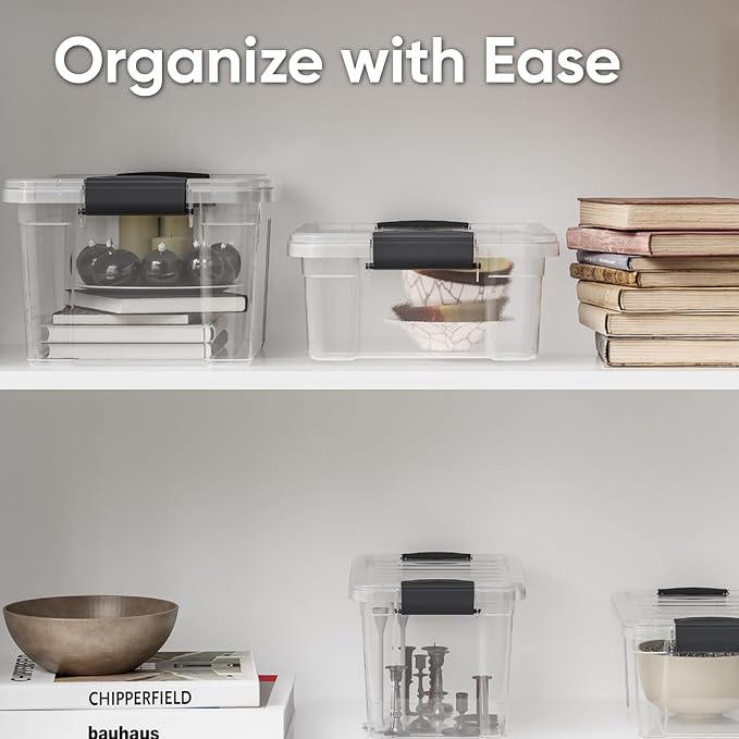 Superio 6 Pack Clear Plastic Storage Container - Image 6