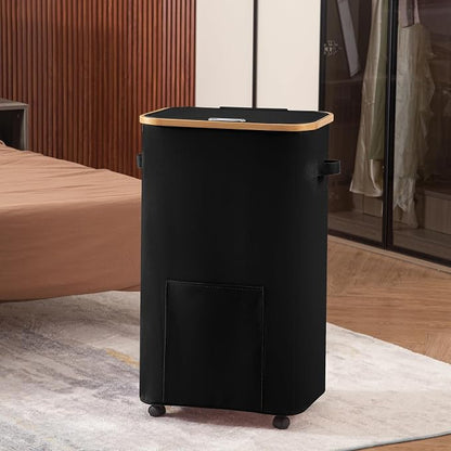 Vincona Laundry Basket with Wheels, Tall Dirty Clothes Hamper on Wheels - Image 7