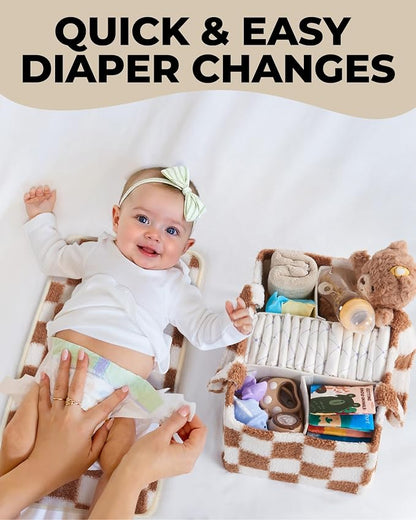 Checkered Diaper Caddy Organizer - Image 3