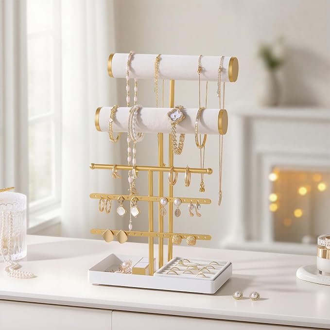 Lolalet Bracelet Display Stand Necklaces Holder, 5 Tiers Jewelry Organizer and - Image 5