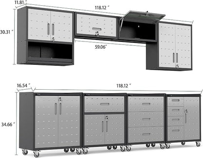 8-Piece Heavy Duty Steel Garage Cabinet System | All-in-One Modular Garage - Image 2
