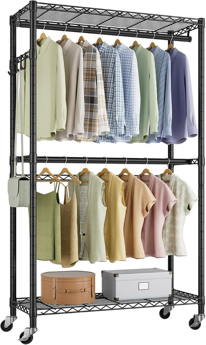 Golpart Heavy Duty Rolling Clothes Rack Wheels Portable Metal Garment Rack | by Golpart