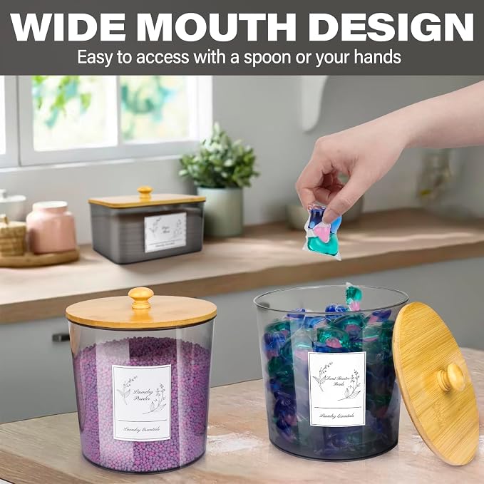3 Pack Plastic Laundry Powder Container & Dryer Sheet Holder - Image 3