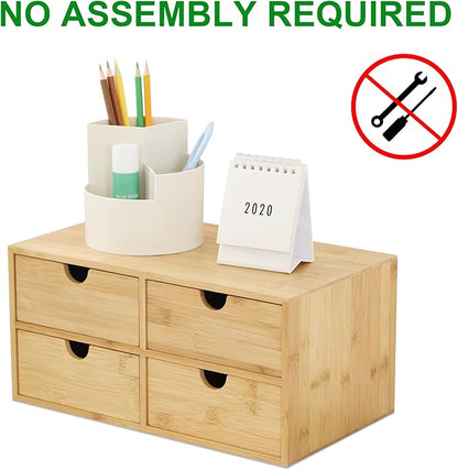 Bamboo Desk Drawer Organizer, Desktop Organizer - Image 4