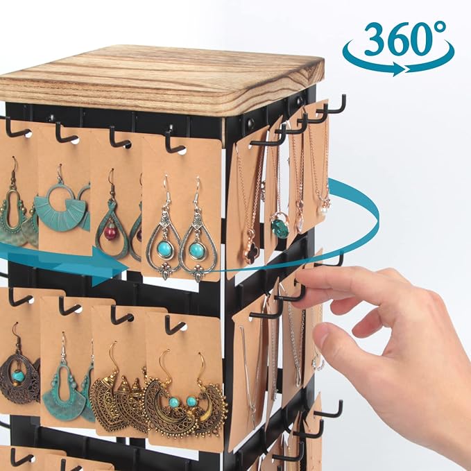 Jewelry Display for Vendors Rotating Earring Tower Holder Organizer, Jewelry - Image 4