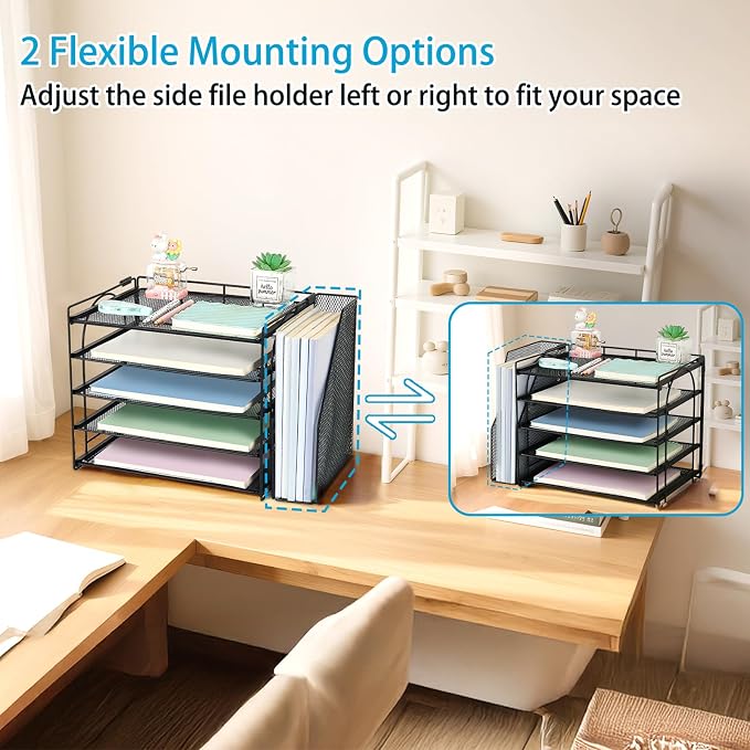 AUPSEN Desk Organizers and Accessories, 5-Tier Desktop Paper File Organizer - Image 3