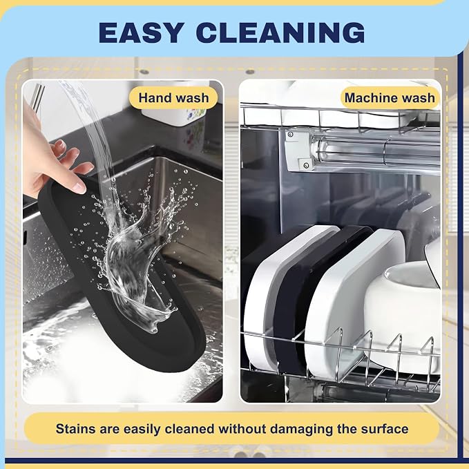 2 Pieces Silicone Shatterproof Bathroom Vanity Tray, 9.8" & 11.8" Oval White - Image 5