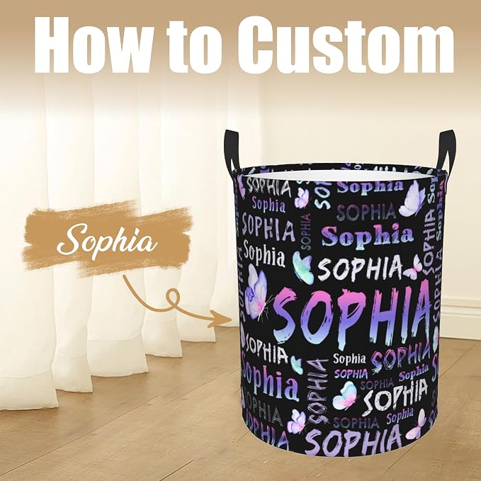 Custom Name Laundry Hamper, Personalized Laundry Basket - Image 2