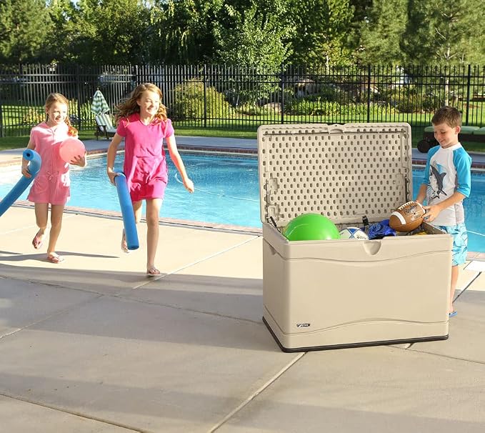 LIFETIME 60059 Black Bottom & Desert Sides and Lid Outdoor Storage Box-80 Gal - Image 8