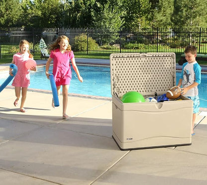 LIFETIME 60059 Black Bottom & Desert Sides and Lid Outdoor Storage Box-80 Gal - Image 8